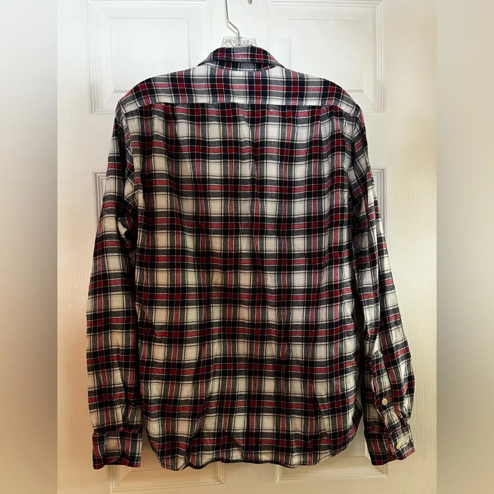 J. Crew/Men’s Red, White and Blue LS Plaid Casual Shirt M
